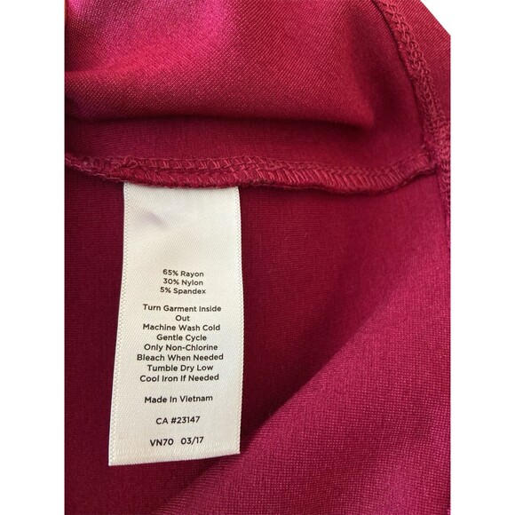 Talbots Knit Blouse Size XL Crimson Ruby Red Burgundy Flared Long Sleeve Top - Picture 8 of 8